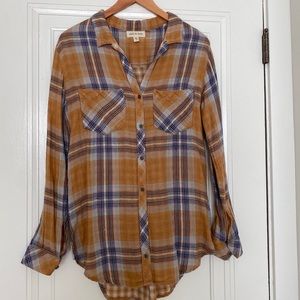 Anthropologie Cloth & Stone plaid button down.